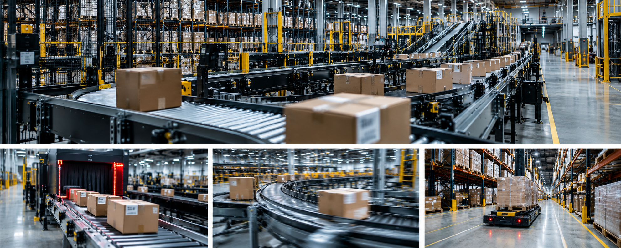 Illustrative automated warehouse and pallet handling system
