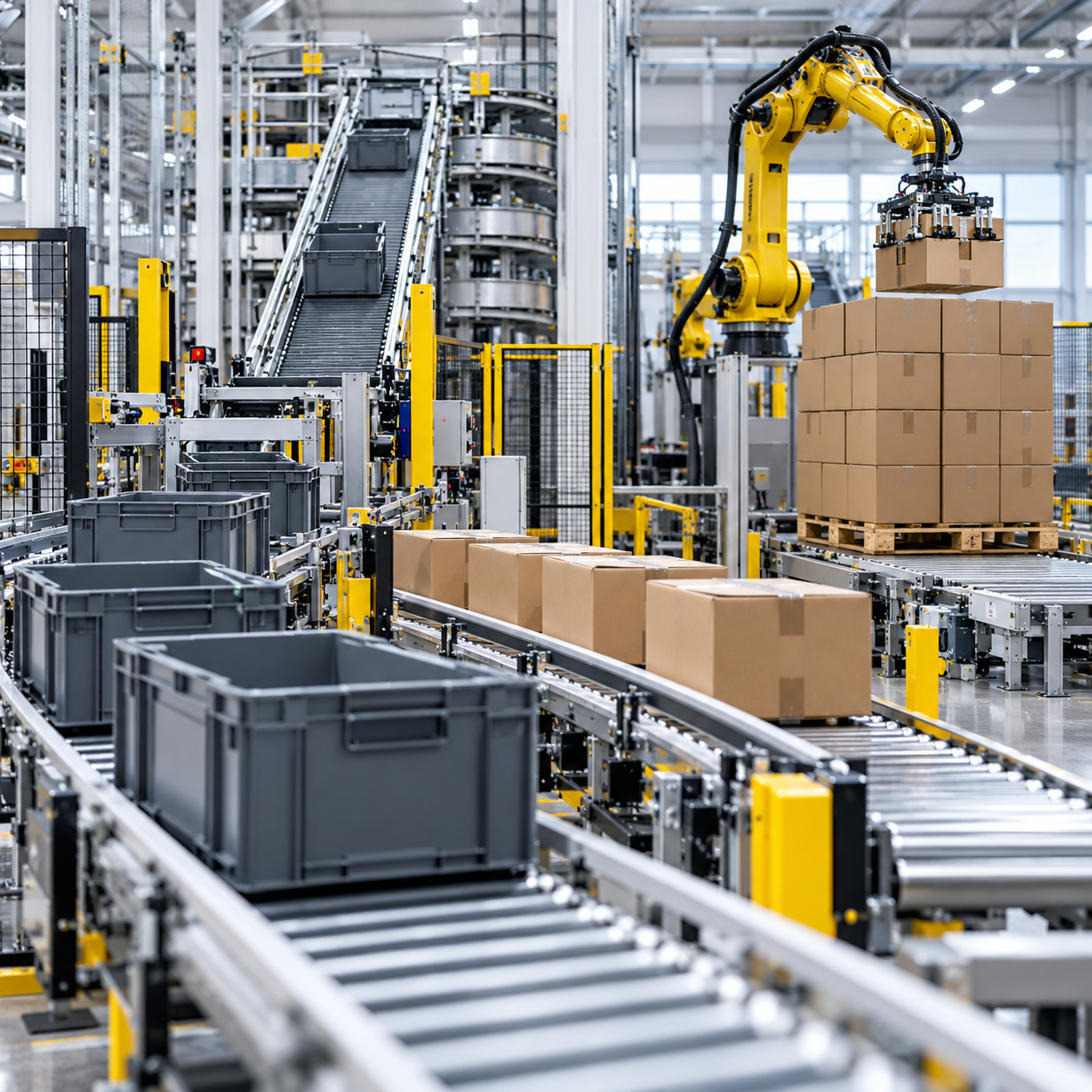 Tote, palletising and carton handling systems